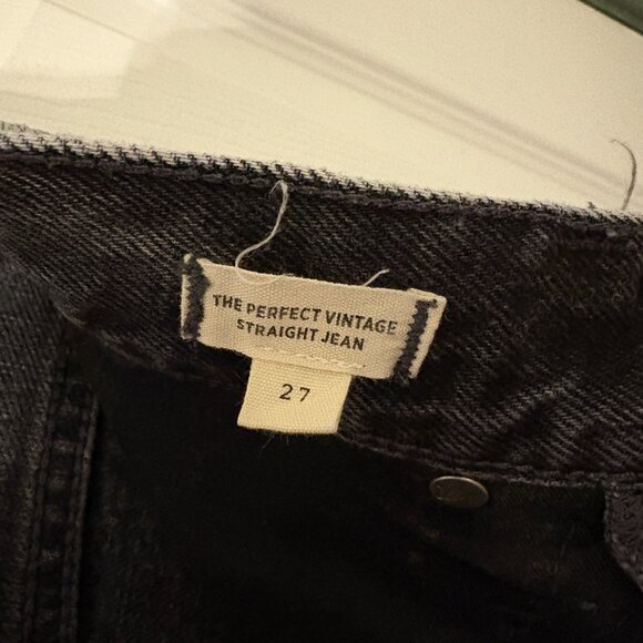 Madewell Black Denim Perfect Vintage Straight Jean Size 27 - Picture 3 of 5